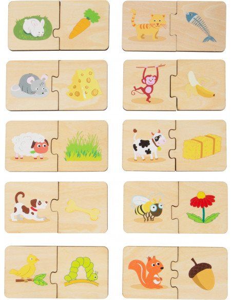 Puzzle educativo alimentar animales