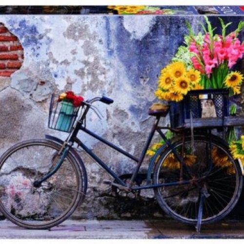 Puzzle 500 piezas Bicicleta con flores