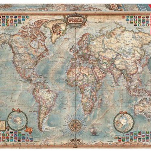 Puzzle 1500 piezas El mundo, mapa politico