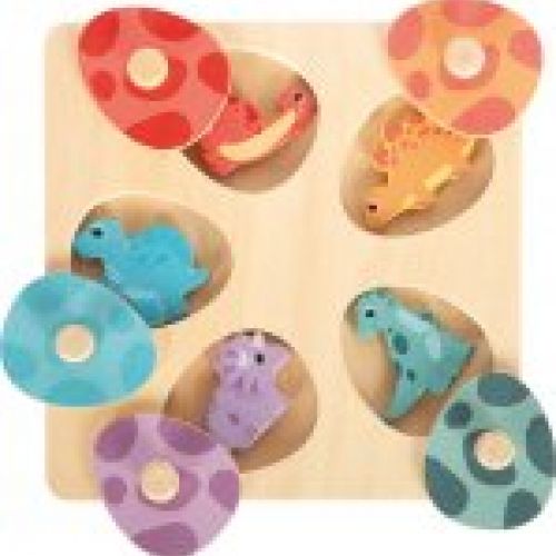 12649 42 setzpuzzle und memo dino dinoasurier aufgedeckt eier lila gruen orange rot blau