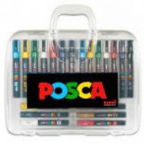 Maleta Uniball POSCA 20 rotuladores