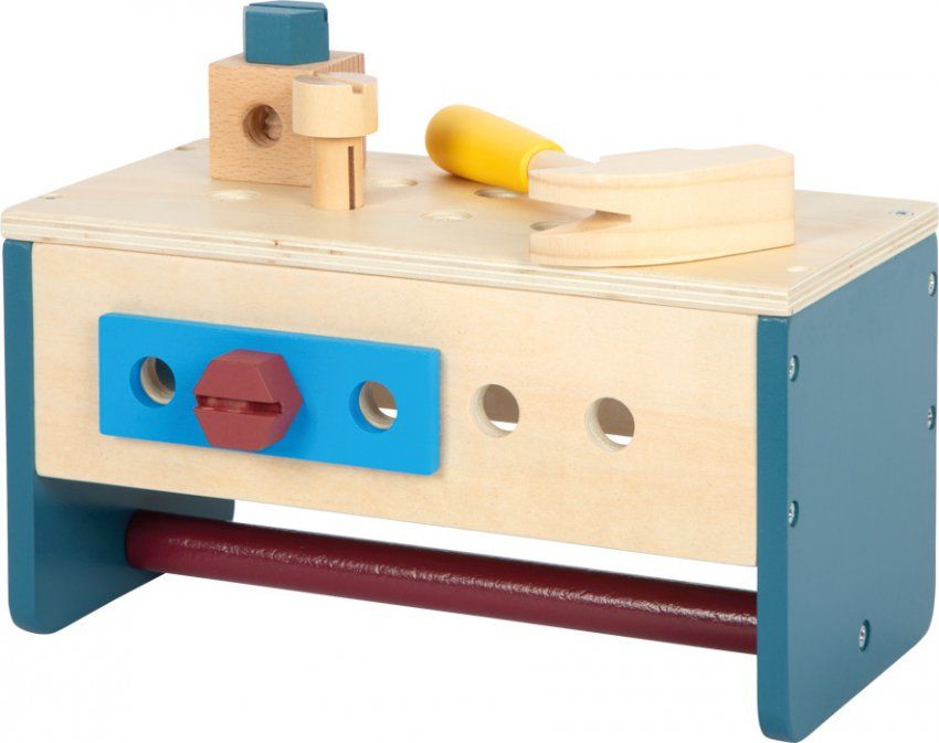 12557 40 werkzeugkasten 2in1 workshop small foot schraeg mini werkbank konstruktion nagel sc ube