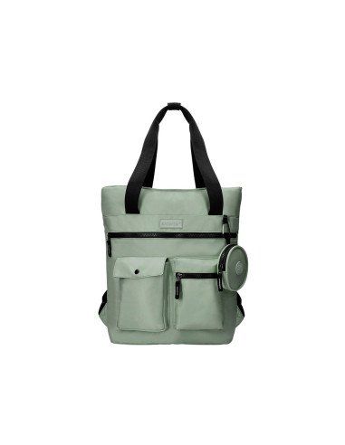 cartera antartik bolso mochila casual color verde 400x120x390 mm