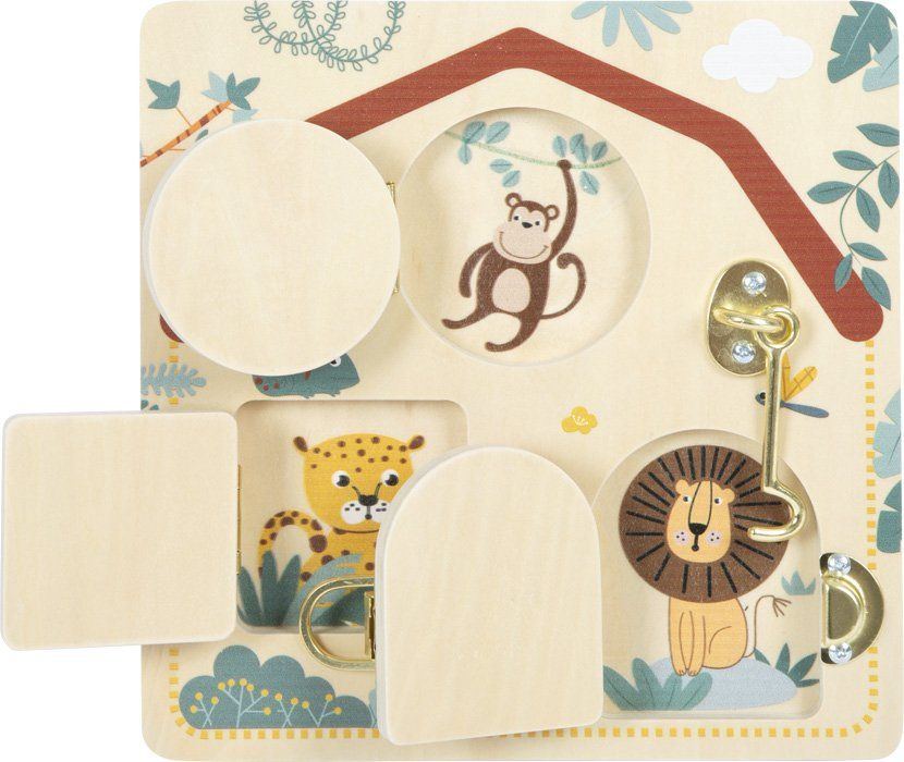 12460 small foot motorikbrett schloss und riegel safari offen