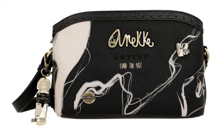 Bandolera ANEKKE negra 3 compartimentos Nature Shodo
