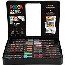 Caja metálica 20 rotuladores POSCA