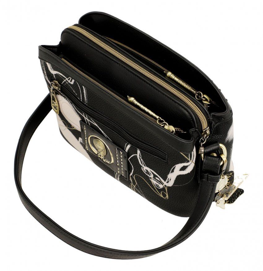 Bandolera ANEKKE negra 3 compartimentos Nature Shodo