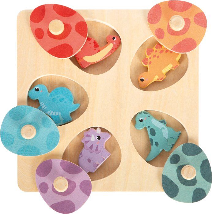 12649 42 setzpuzzle und memo dino dinoasurier aufgedeckt eier lila gruen orange rot blau