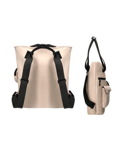 cartera antartik bolso mochila casual color beige 400x120x390 mm 1