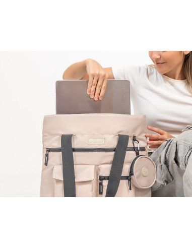 cartera antartik bolso mochila casual color beige 400x120x390 mm 6