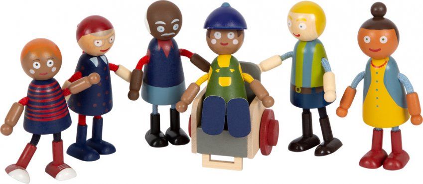 12396 small foot biegepuppen familie diversitaet kind rollstuhl