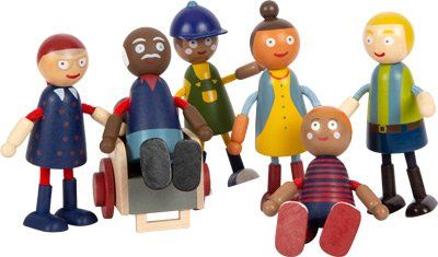 12396 small foot biegepuppen familie diversitaet gruppenbild