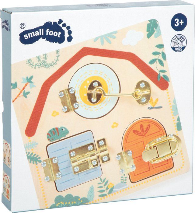12460 small foot motorikbrett schloss und riegel safari verpackung