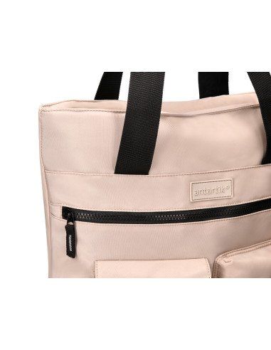 cartera antartik bolso mochila casual color beige 400x120x390 mm 2