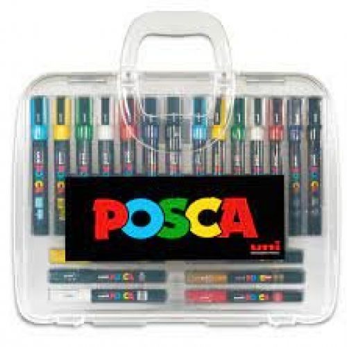 Maleta Uniball POSCA 20 rotuladores
