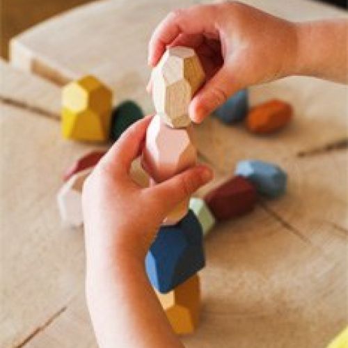 Bloques equilibrio de madera Safari